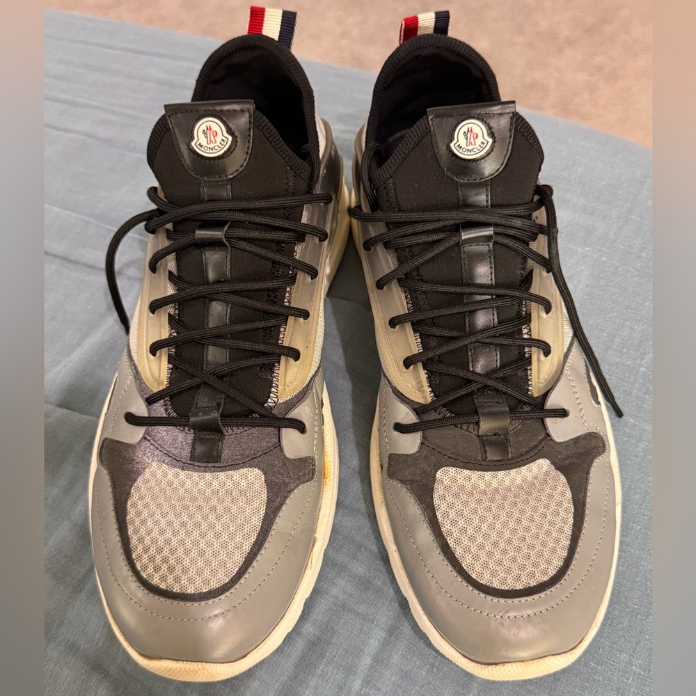 Moncler Men's Black and Gray Sneakers size 45